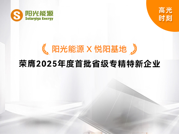 高光時刻 | 陽光能源悅陽基地榮膺2025年度首批省級專精特新企業